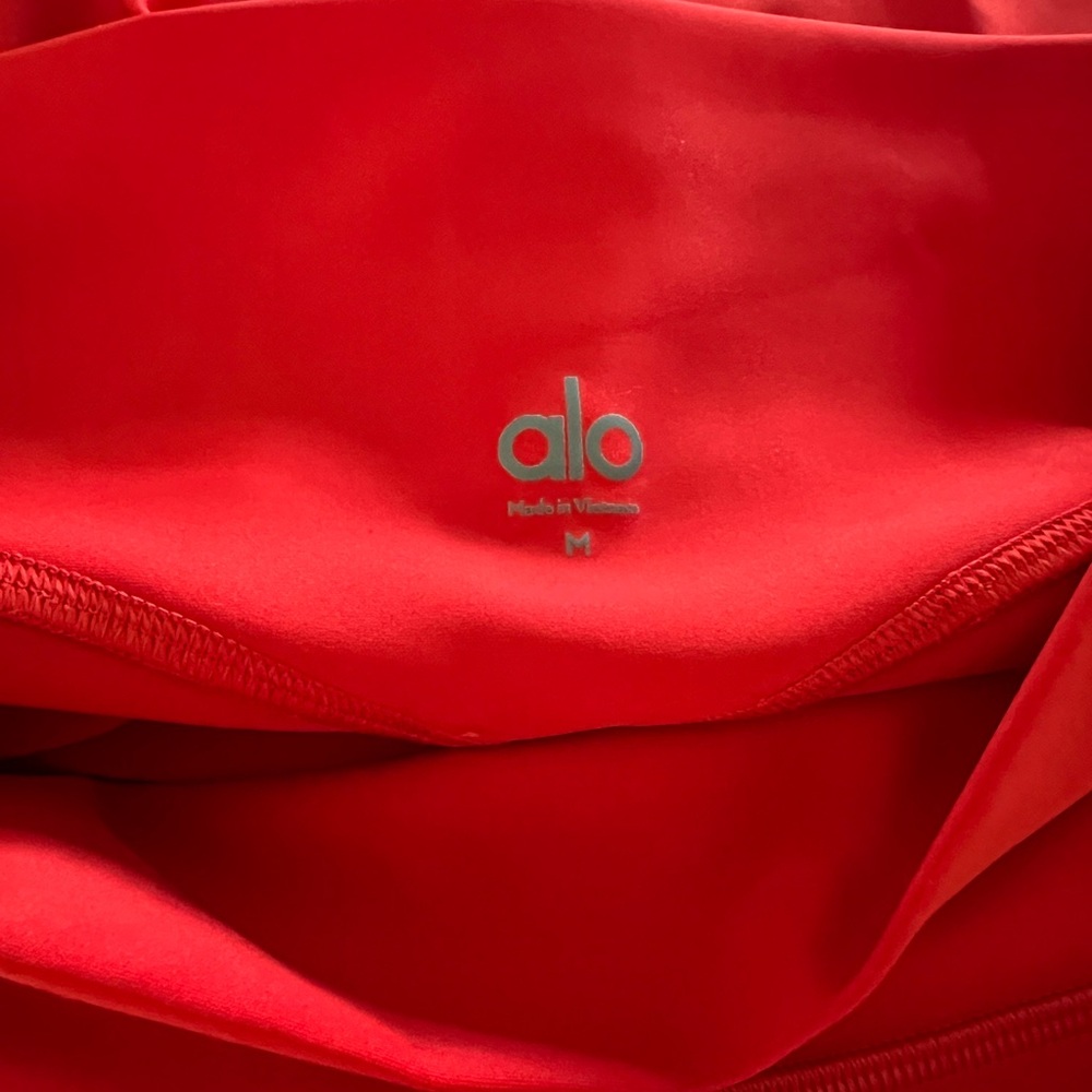 ALO Yoga Red Racerback Sports Bralette plus biker shorts. Selling as a set - Picture 13 of 13